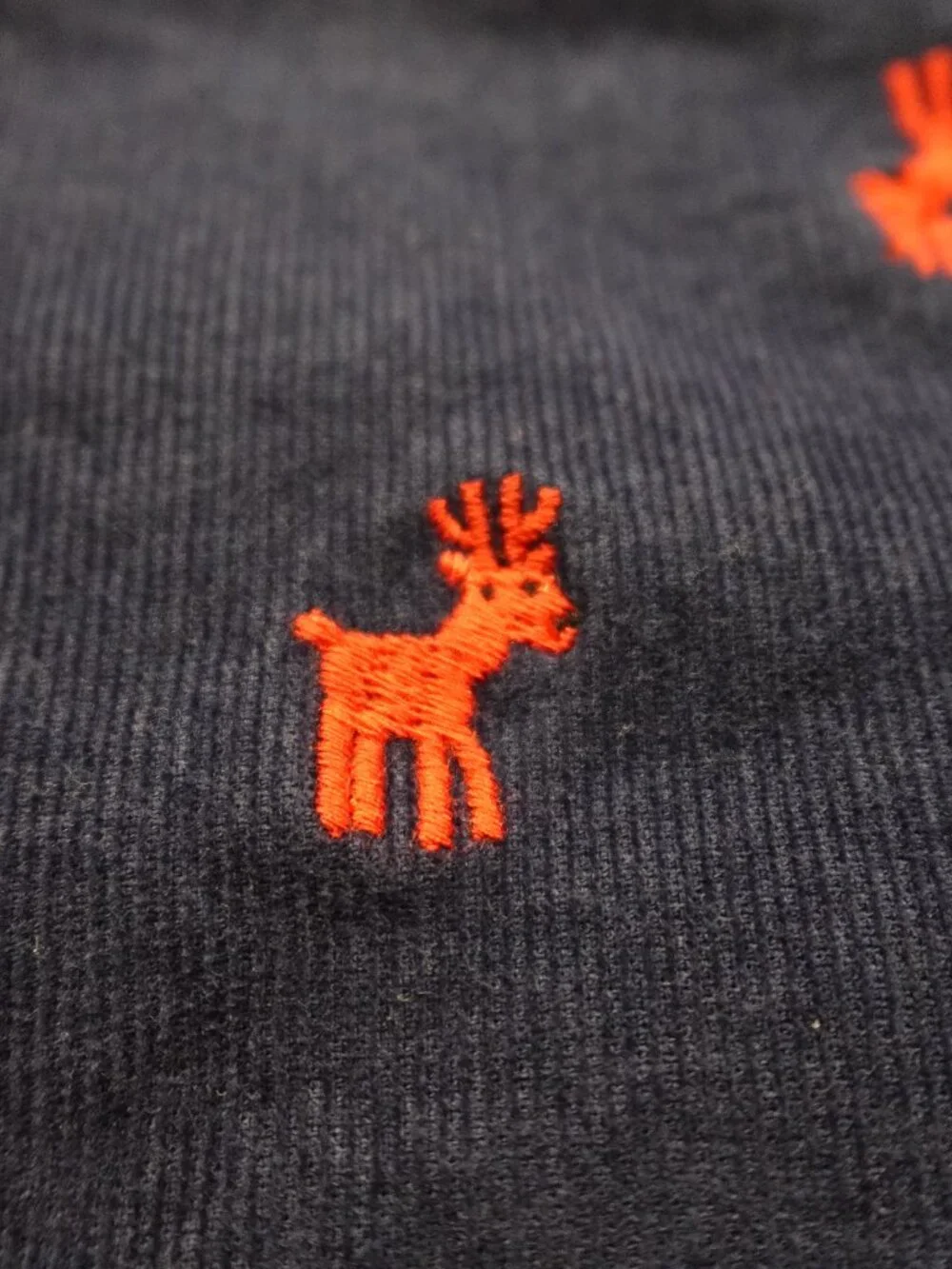 Hanna Andersson Corduroy Blazer Jacket Kids‎ US 8 Navy Red Reindeer Embroidered
